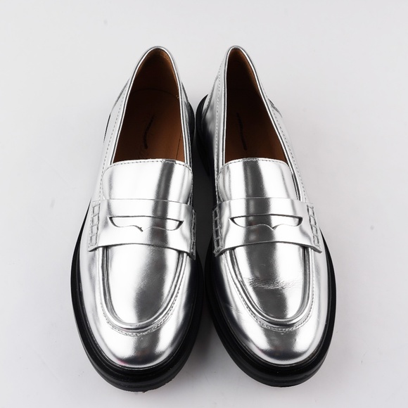 MADEWELL Size 7.5 The Vernon Loafer in Silver Mirror - Picture 3 of 7